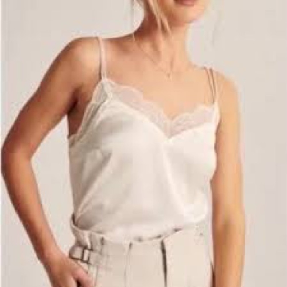 Abercrombie Cream Lace Satin Camisole (adjustable straps)